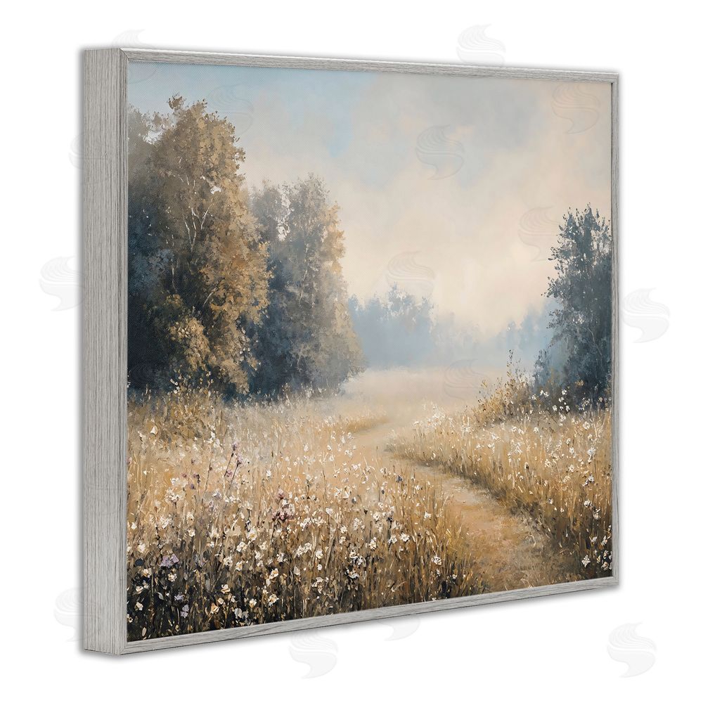 Creative Studio Wandering Wildflower Path at Dawn Gray Framed Giclee Wall Art Print