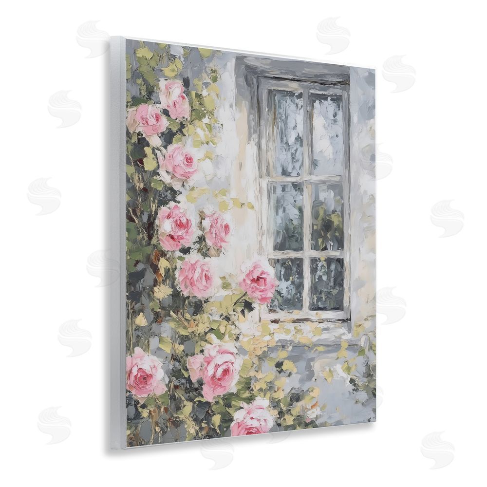 LSR Design Studio View Of Roses Cottage Window Wall Plaque Printed Art