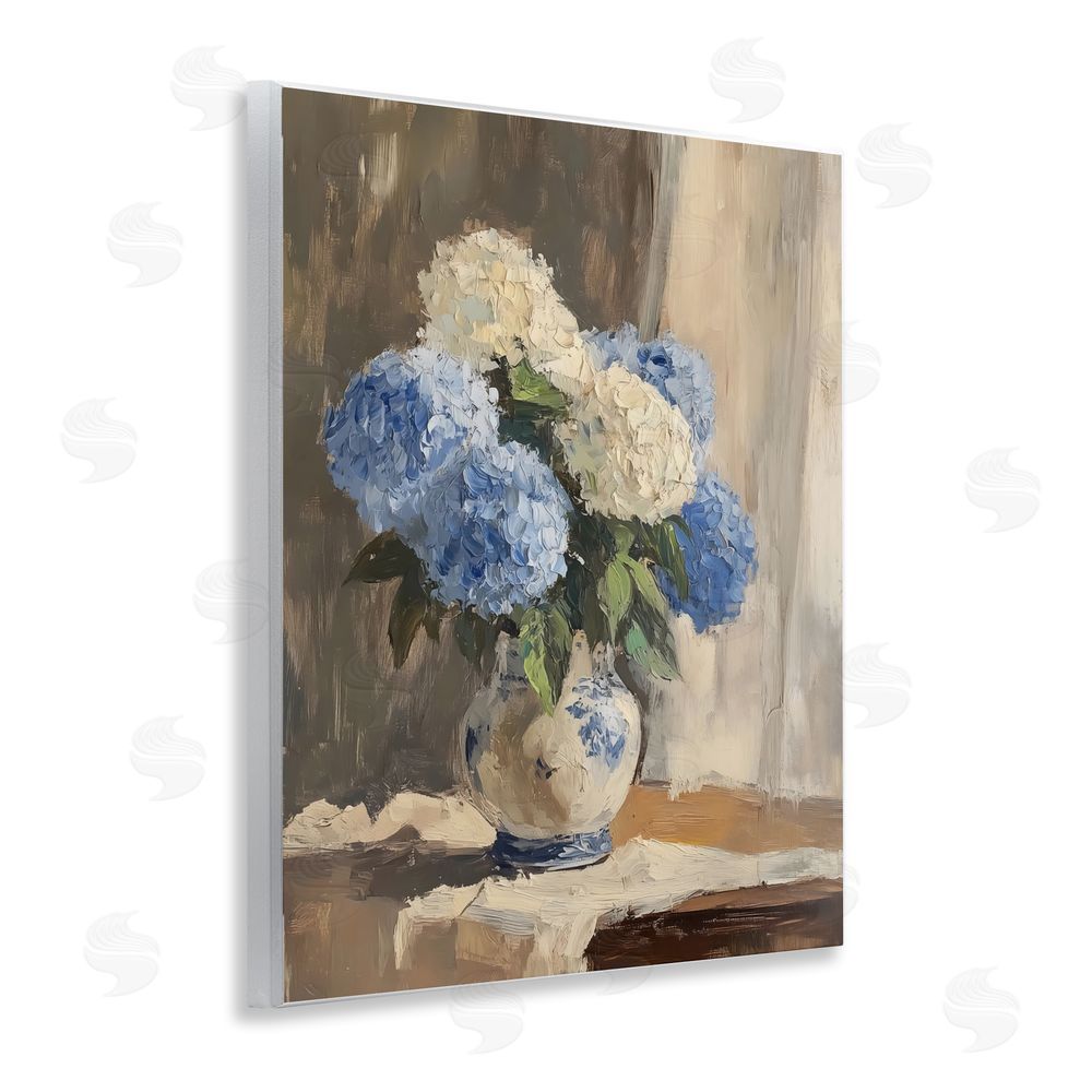 LSR Design Studio Vintage Hydrangea in Ceramic Vase Wall Plaque Printed Art
