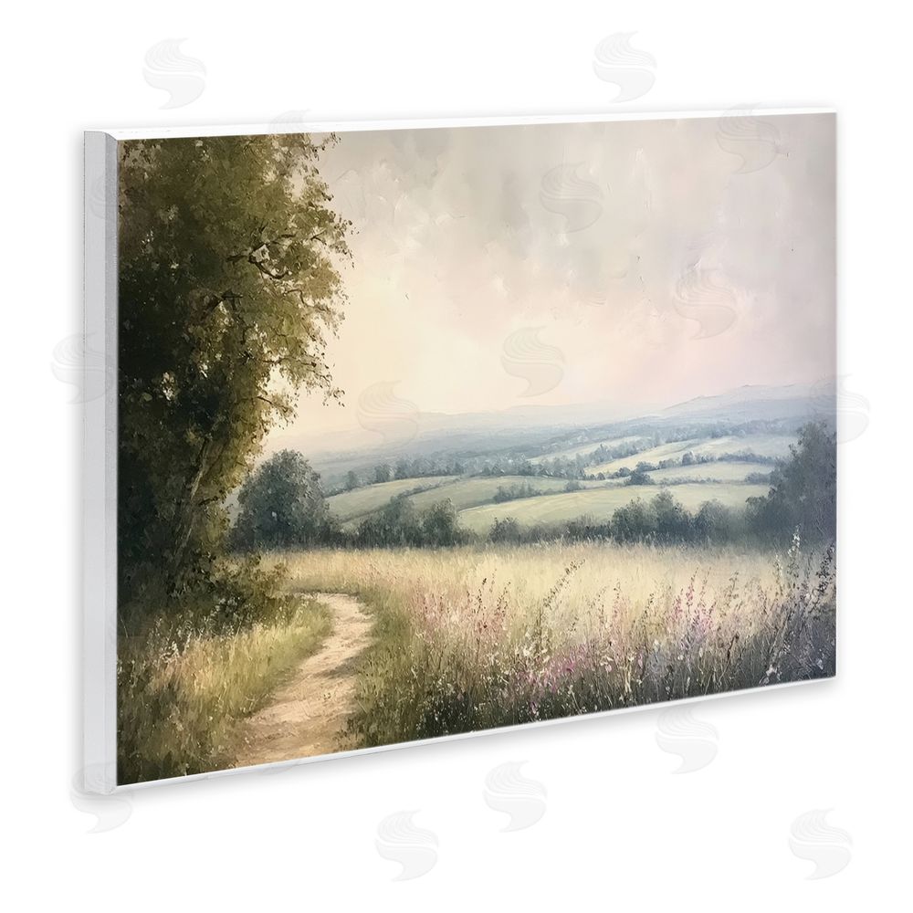 Petal Prints Design Rolling Farmlands in Distance Wall Plaque Home Decor Art Print