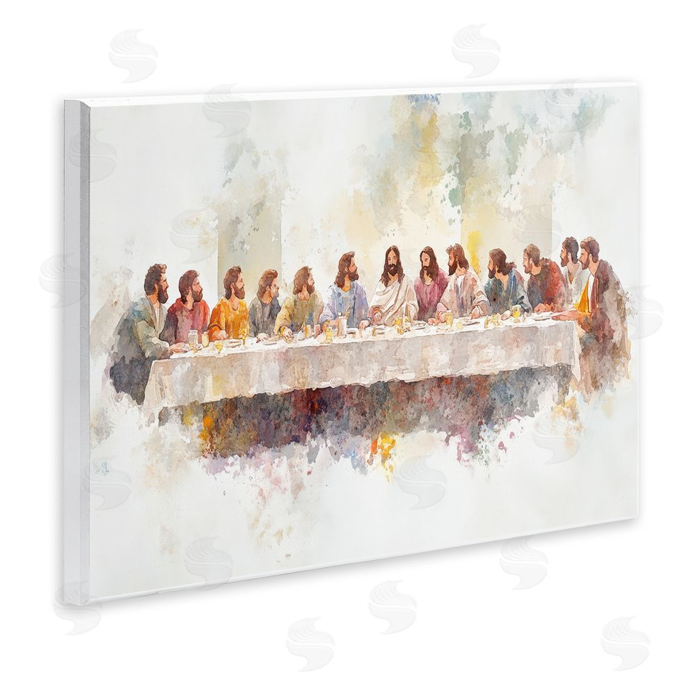 Petal Prints Design Watercolor Supper Spirituality Wall Plaque Printed Art
