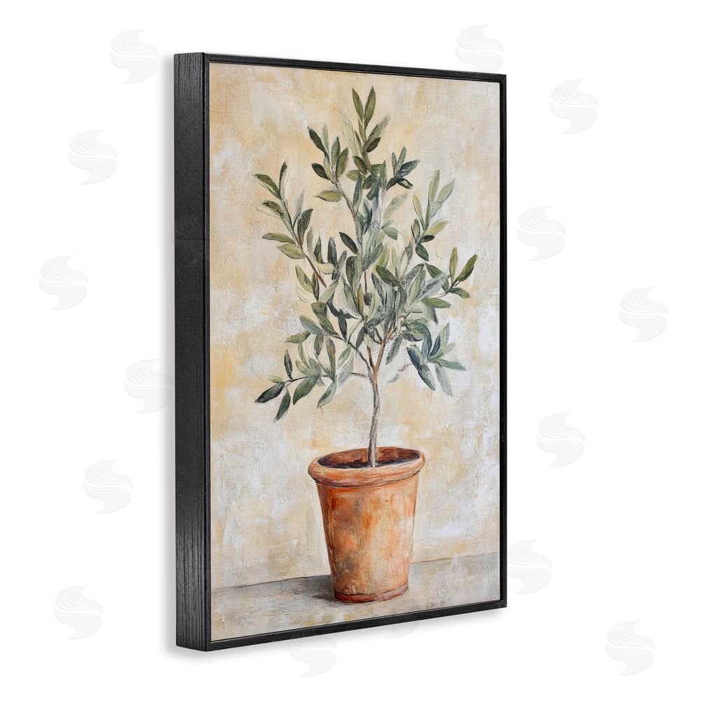 Petal Prints Design House Plant in Terracotta Black Framed Giclee Wall Art