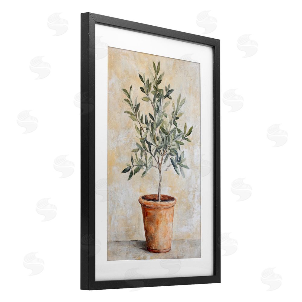 Petal Prints Design House Plant in Terracotta Black Framed Print Under Glass Wall Art
