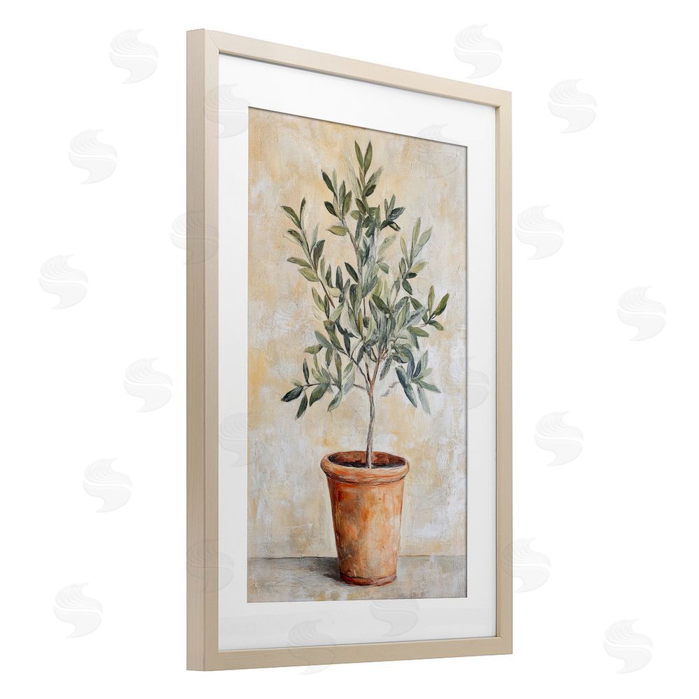 Petal Prints Design House Plant in Terracotta Brown Framed Print Under Glass Wall Art