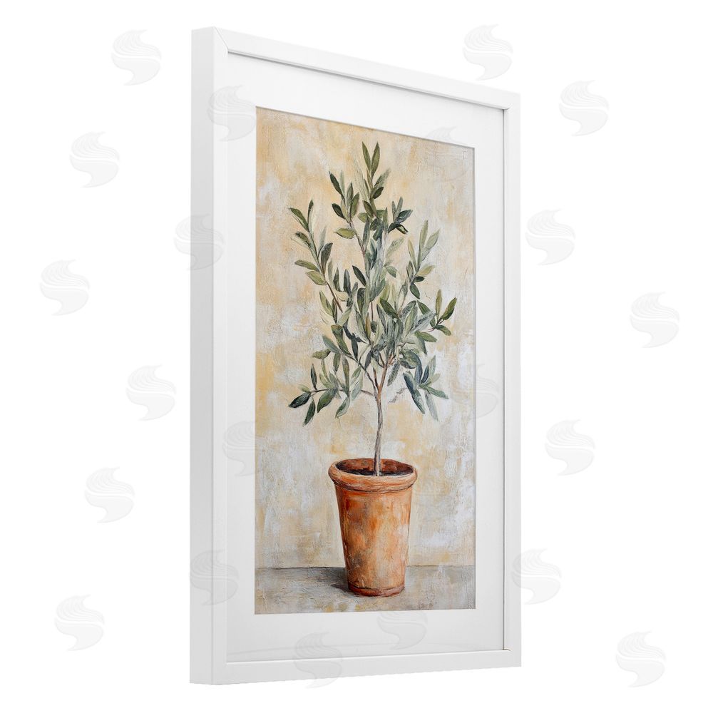 Petal Prints Design House Plant in Terracotta White Framed Print Under Glass Wall Art