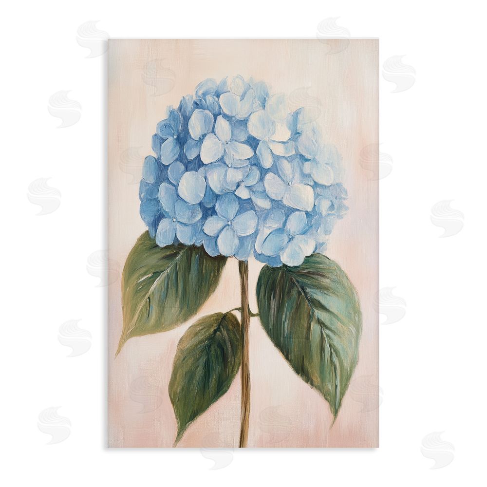 Petal Prints Design Baby Blue Hydrangea Stretched Canvas Wall Art Print