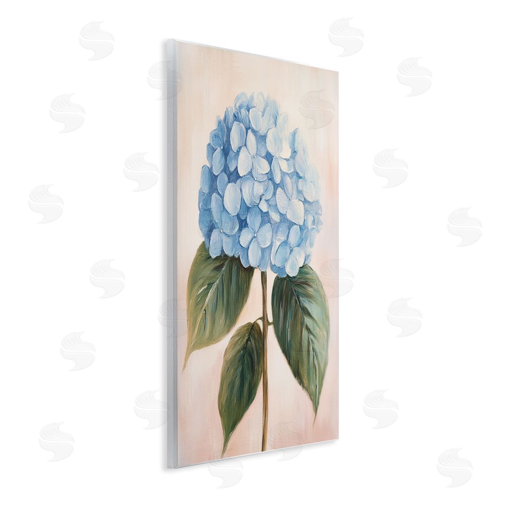 Petal Prints Design Baby Blue Hydrangea Wall Plaque Art Print with White Foil Wrap