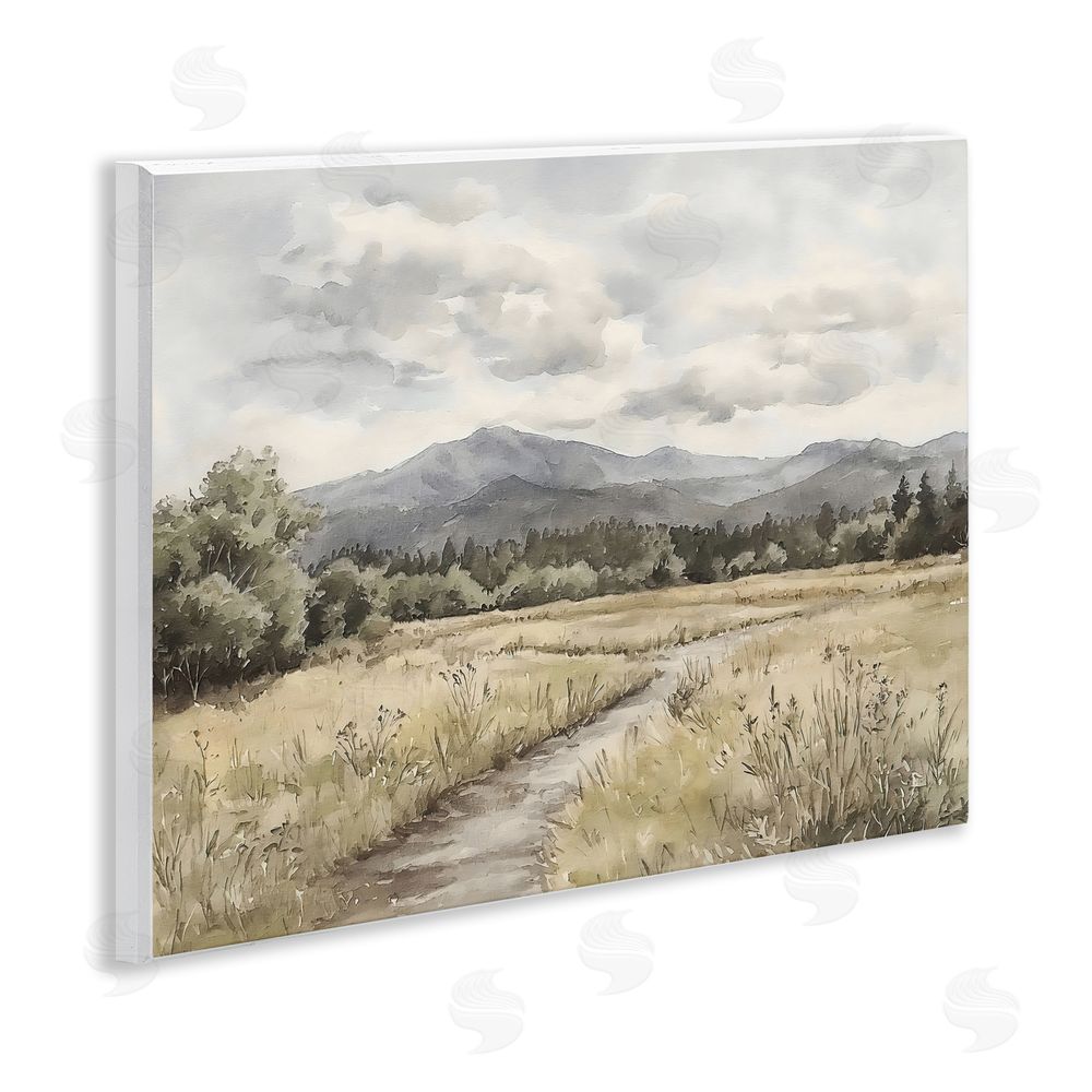 Riley B Muted Pathway to Mountains Wall Plaque Home Decor Art Print