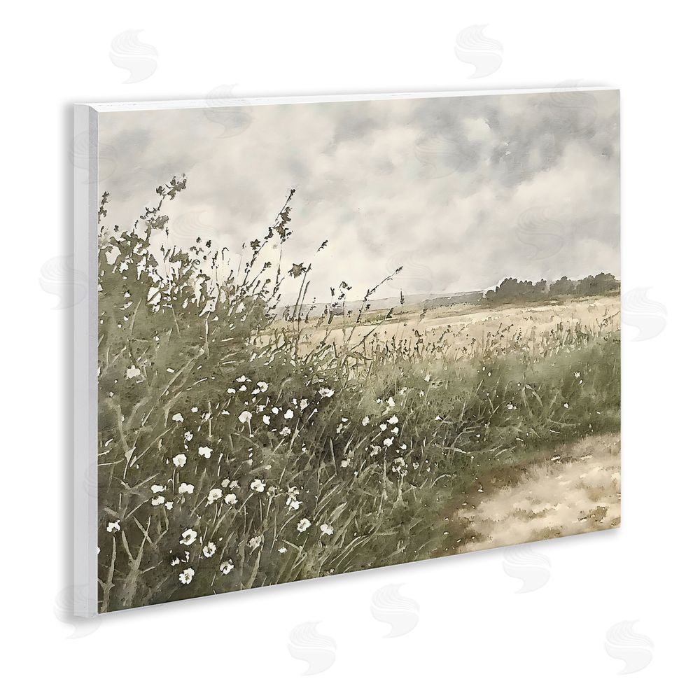 Riley B Soft Meadow Landscape at Dusk Wall Plaque Printed Art