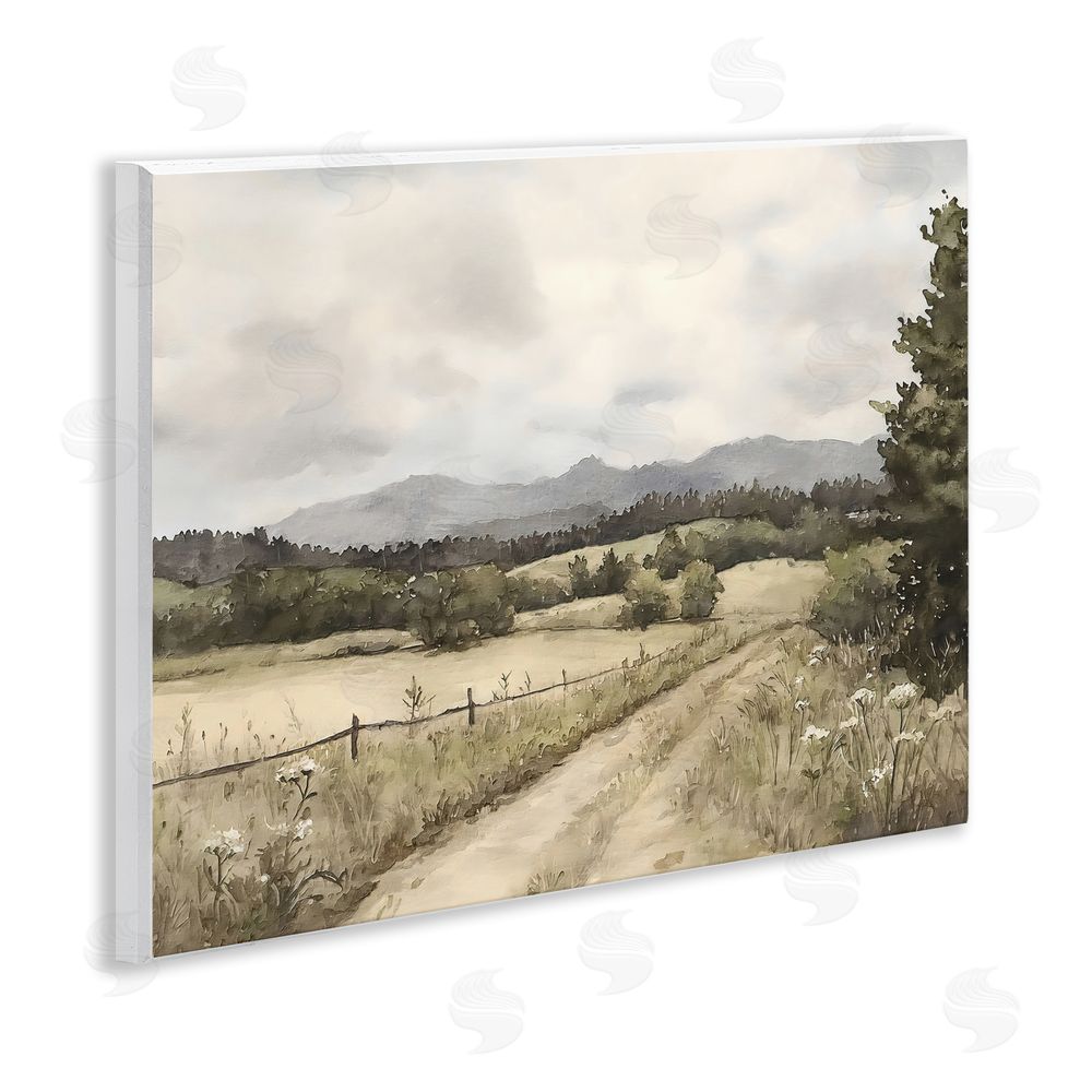 Riley B Muted Meadow Lane Wall Plaque Home Decor Art Print
