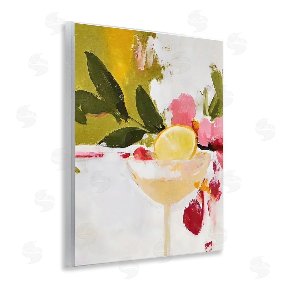 Riley B Red & Pink with Lemons Wall Plaque Home Decor Art Print