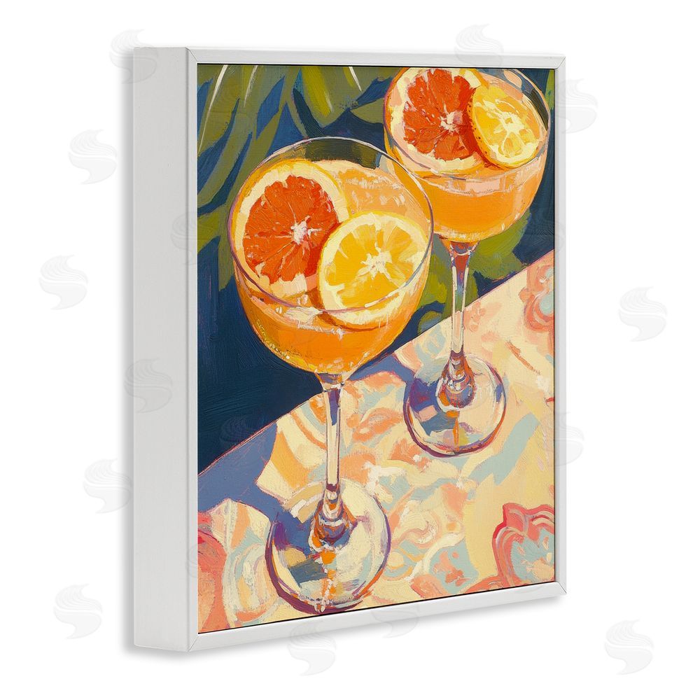 Petal Prints Design Fruity Summer Cocktails White Framed Giclee Wall Art