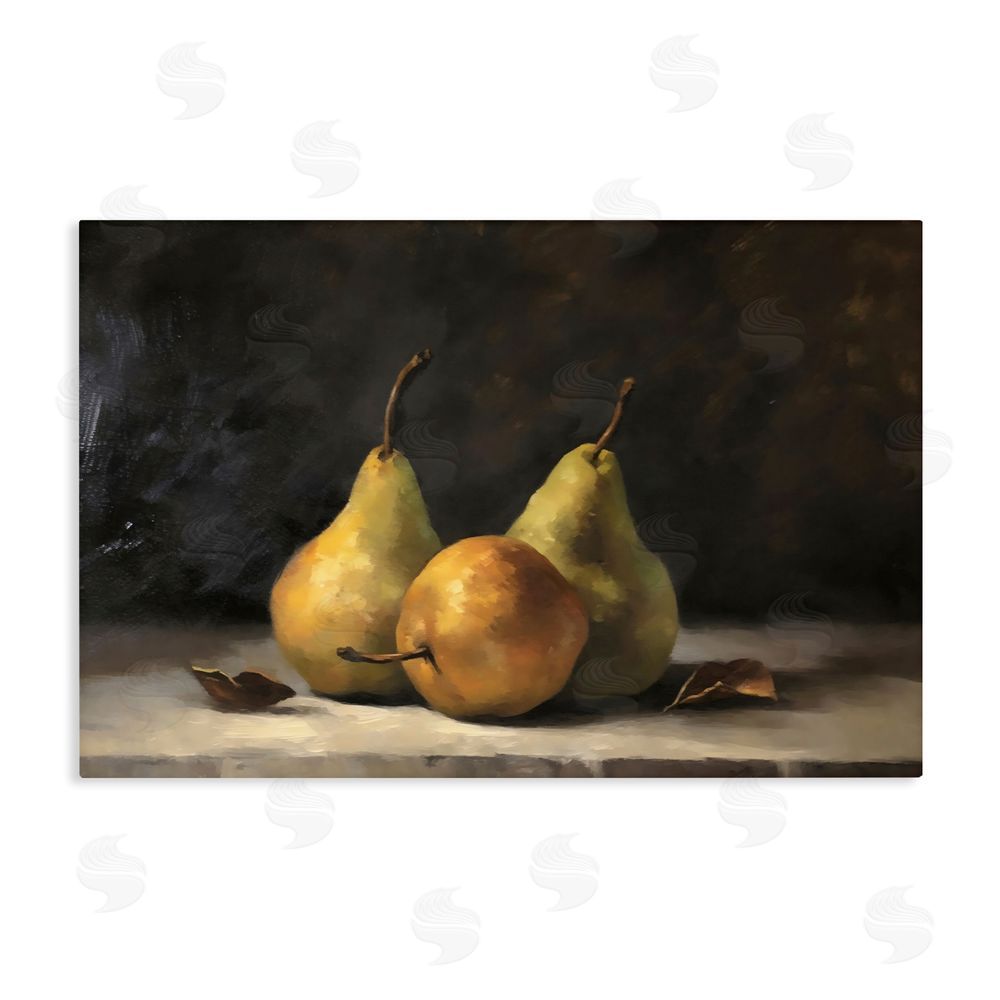 Creative Studio Three Pears on Marble Stretched Canvas Wall Art Print