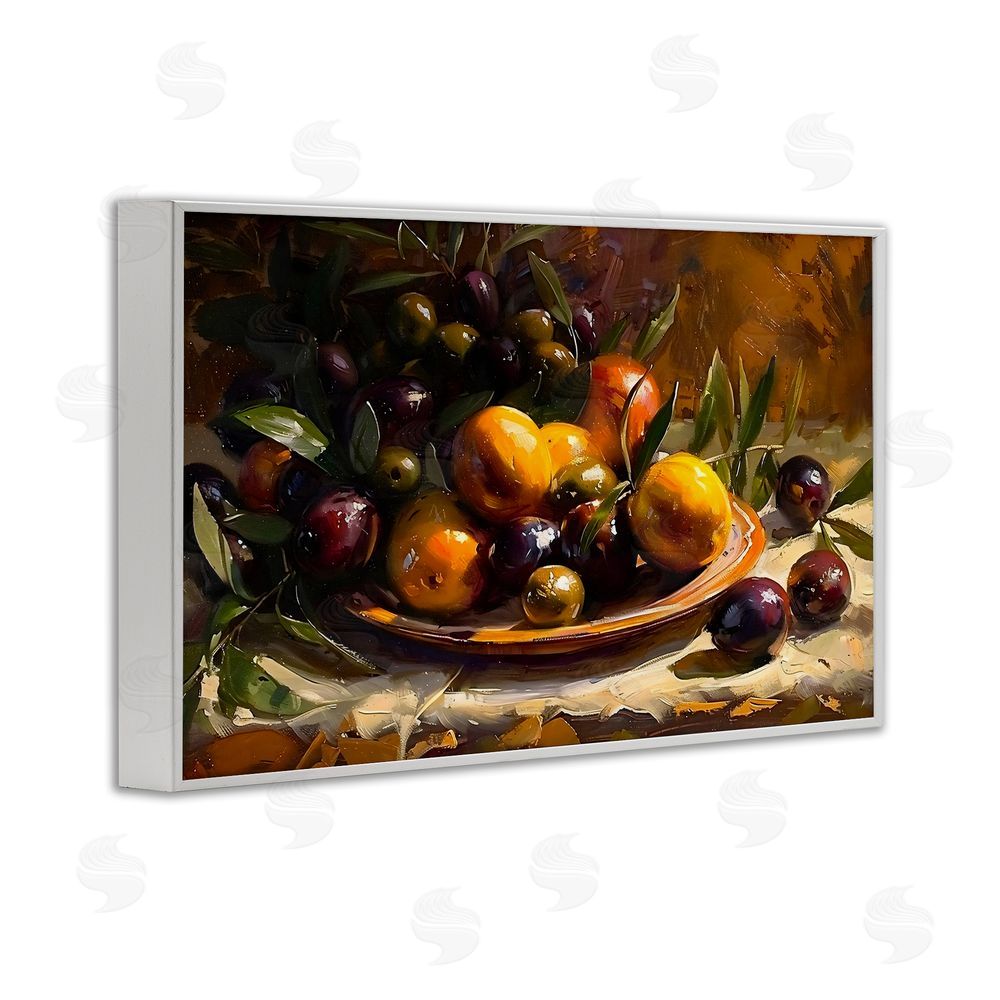 Creative Studio Array of Olives & Citrus White Framed Giclee Wall Art Print