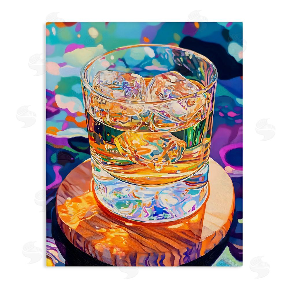 Creative Studio Ice Cold Glass Reflections Stretched Canvas Wall Art