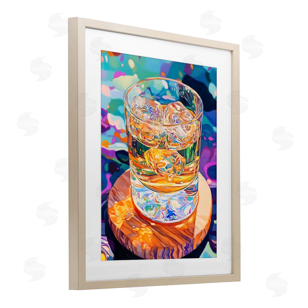Creative Studio Ice Cold Glass Reflections Brown Framed Print Under Glass Wall Art