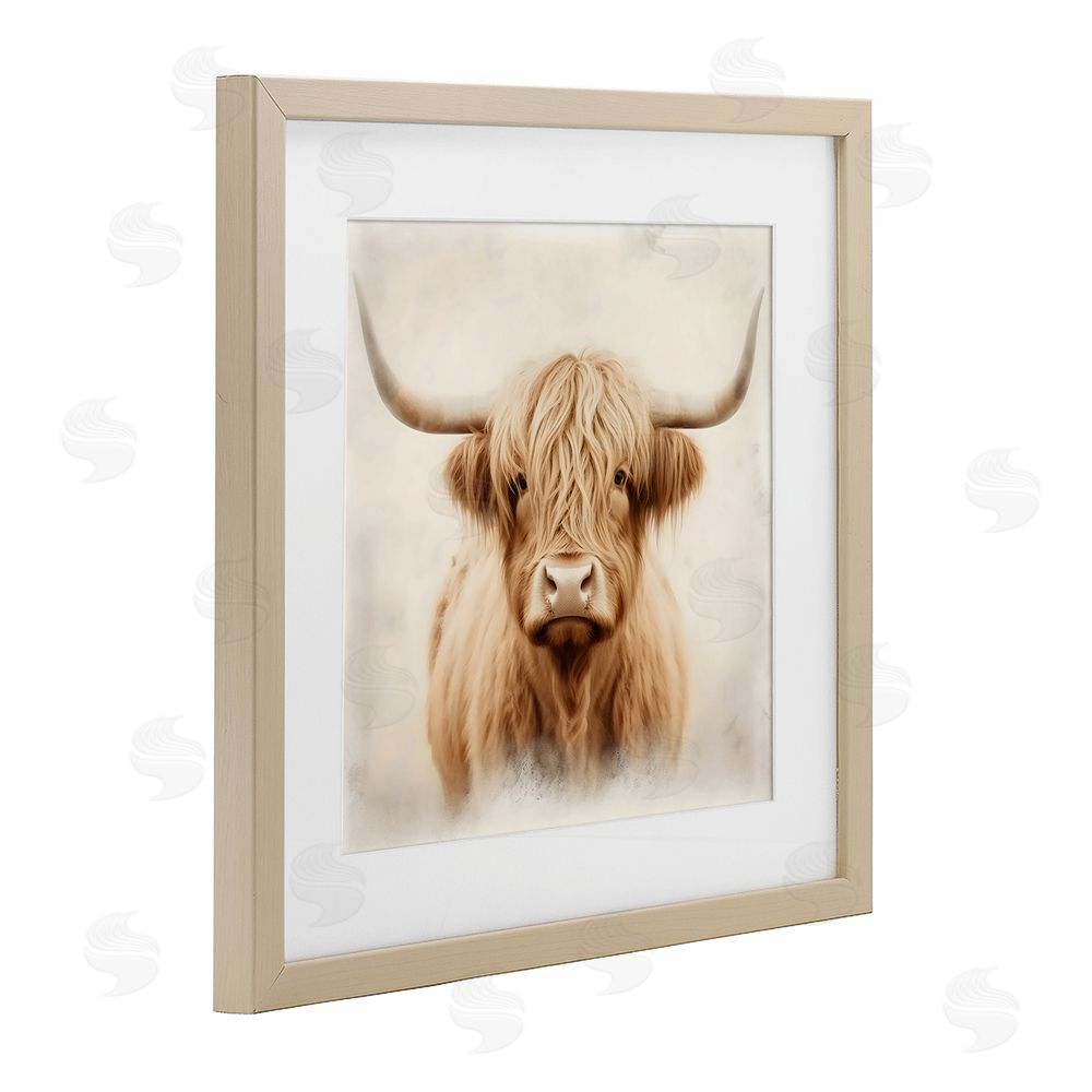 Creative Studio Dreamy Fluffy Highland Portrait Brown Framed Print Under Glass Wall Art