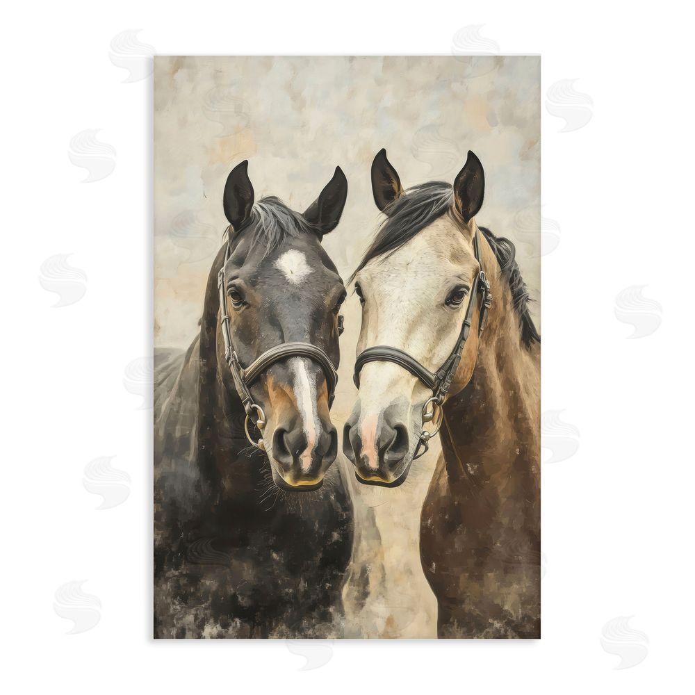 Creative Studio Pair of Horses in Harmony Stretched Canvas Wall Art
