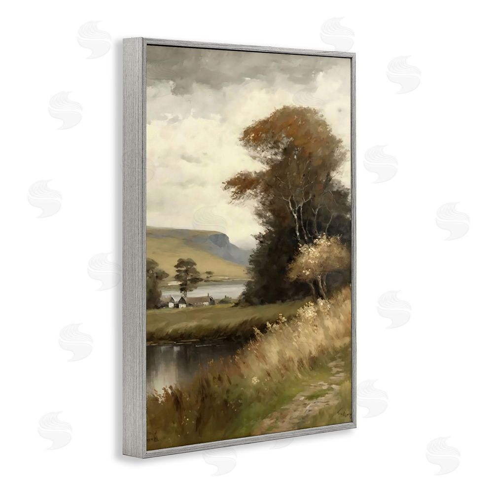 Creative Studio House By The Water Retreat Gray Framed Giclee Wall Art