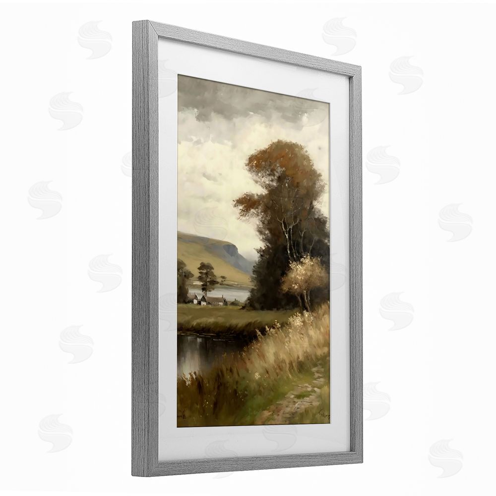 Creative Studio House By The Water Retreat Gray Framed Print Under Glass Wall Art