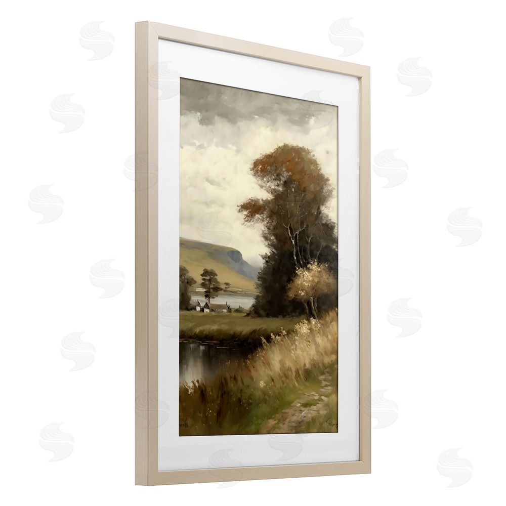 Creative Studio House By The Water Retreat Brown Framed Print Under Glass Wall Art