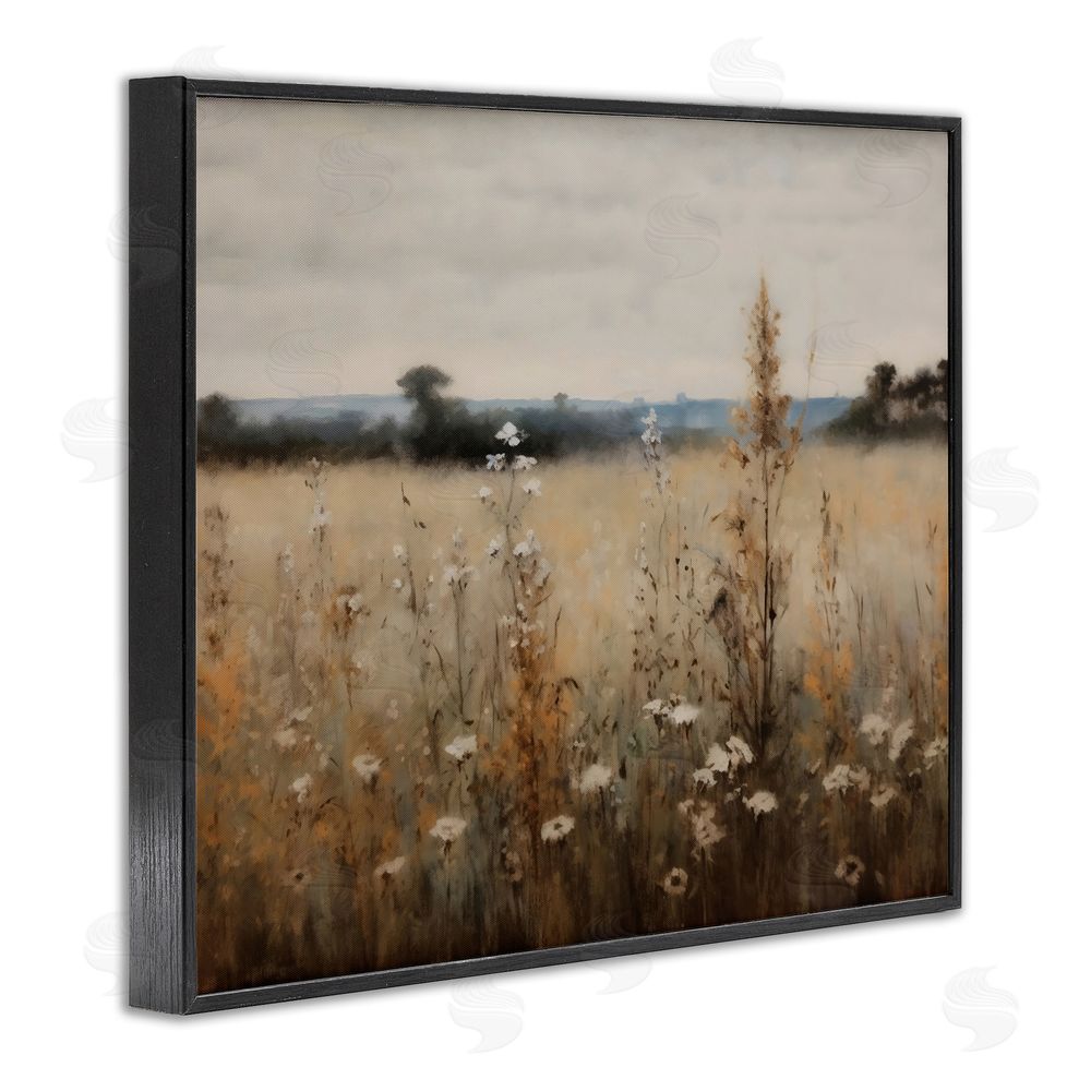 Creative Studio Country Wildflowers in Misty Meadow Black Framed Giclee Wall Art Print