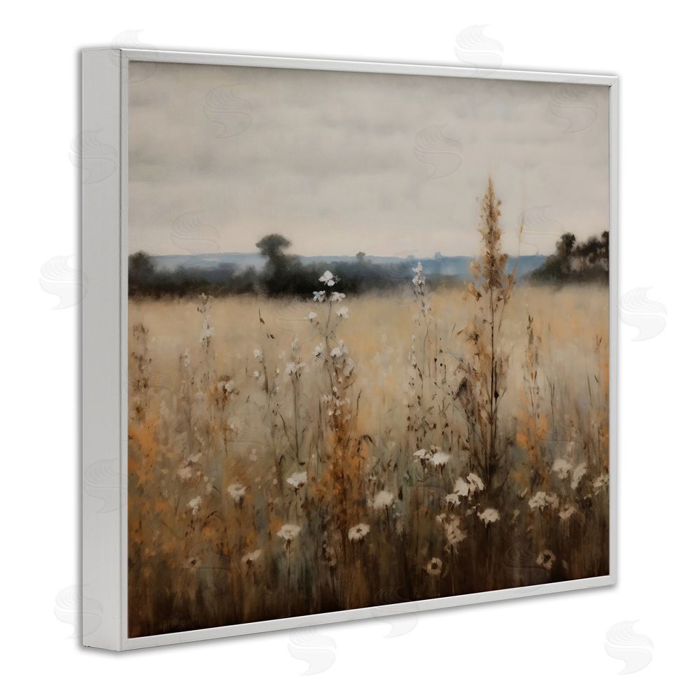 Creative Studio Country Wildflowers in Misty Meadow White Framed Giclee Wall Art Print