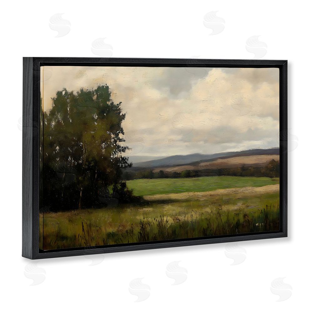 Creative Studio Hills In The Distance Black Floating Framed Canvas Wall Art