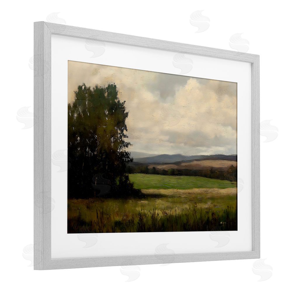 Creative Studio Hills In The Distance Gray Framed Print Under Glass Wall Art