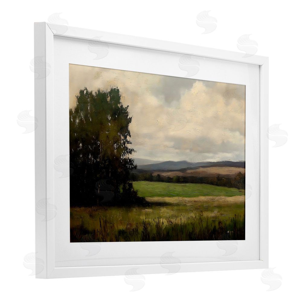 Creative Studio Hills In The Distance White Framed Print Under Glass Wall Art