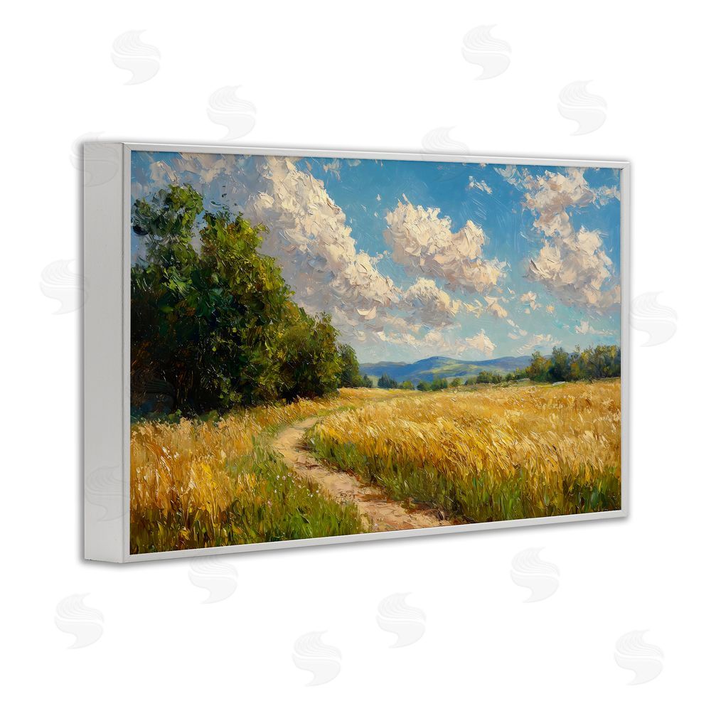 Creative Studio Winding Path Through Wheat Field White Framed Giclee Wall Art Print