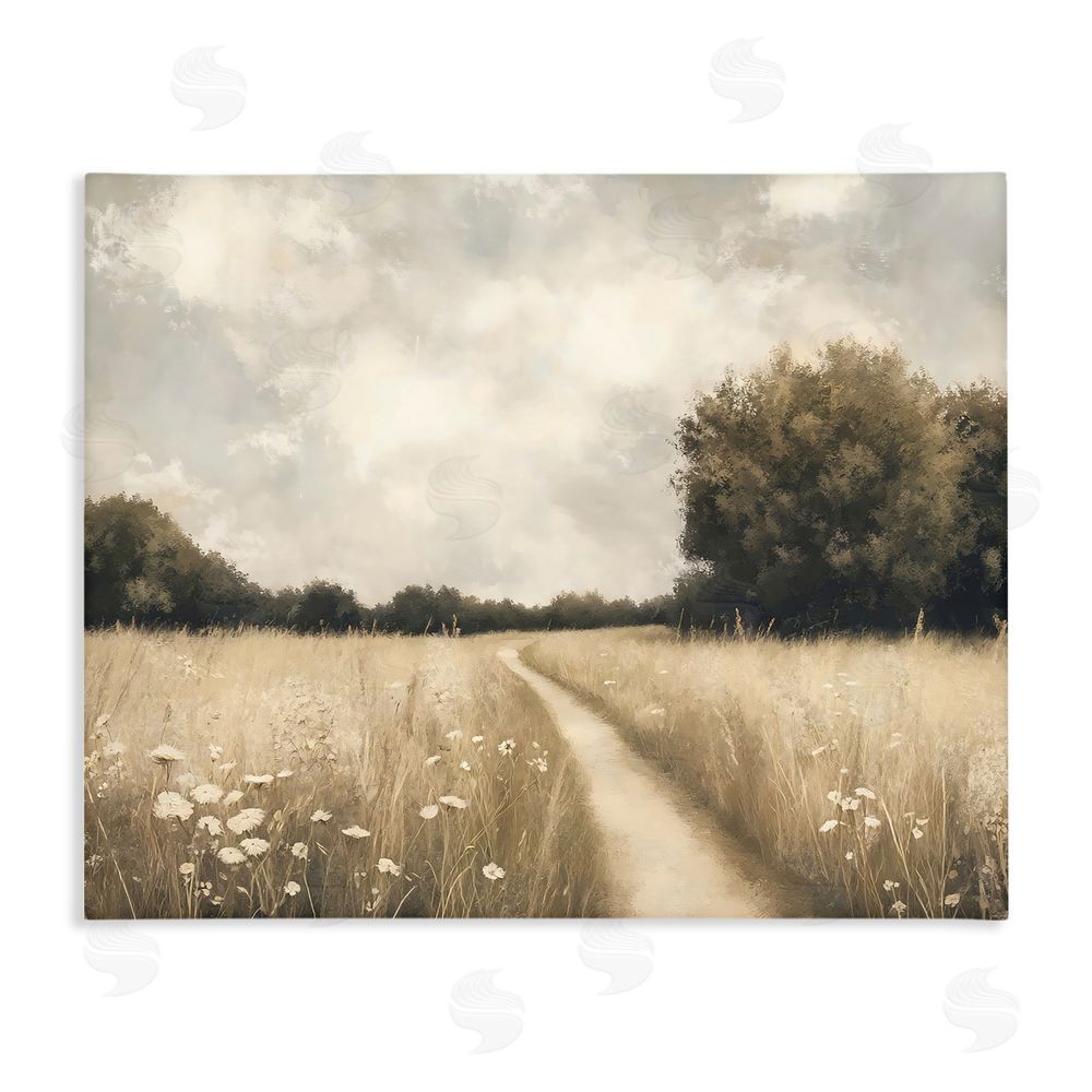 Creative Studio Journey Through Wildflowers in Meadow Stretched Canvas Wall Art