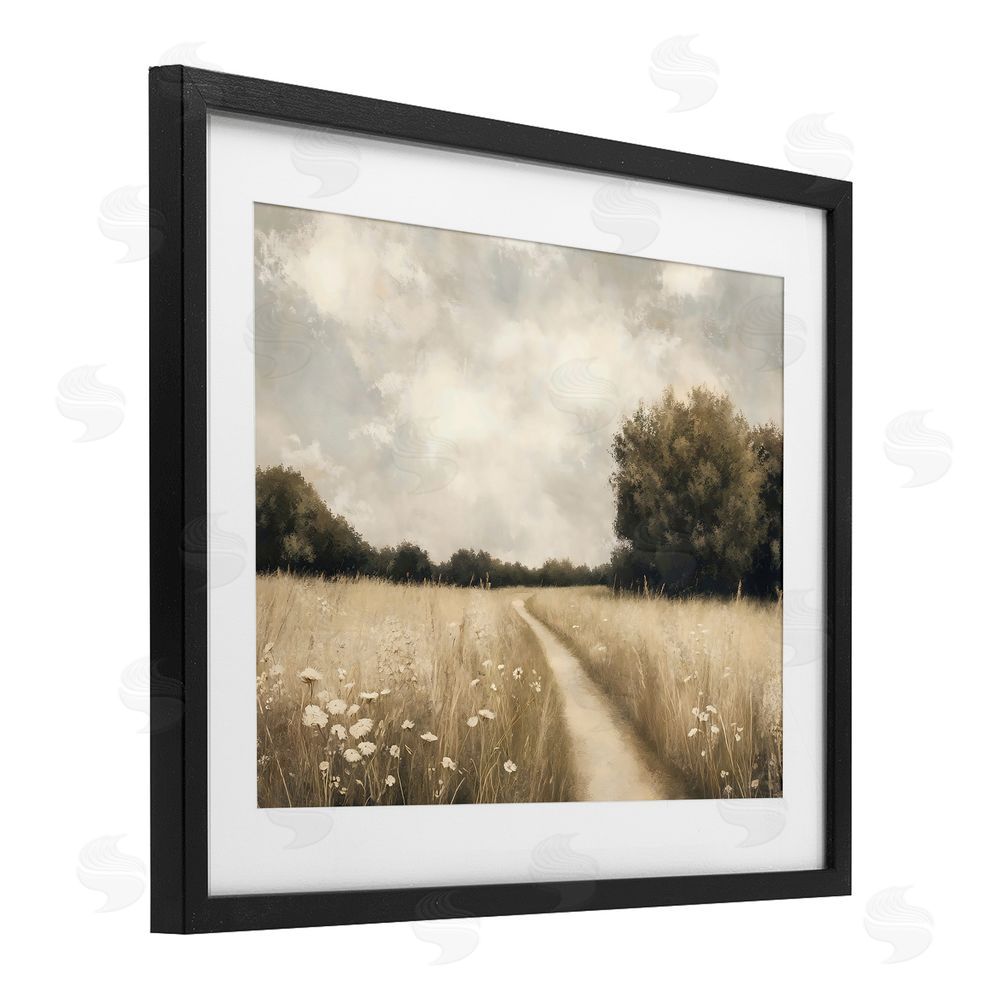 Creative Studio Journey Through Wildflowers in Meadow Black Framed Print Under Glass Wall Art