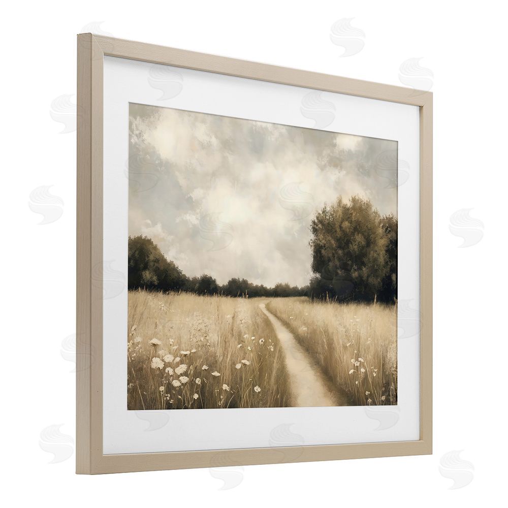 Creative Studio Journey Through Wildflowers in Meadow Brown Framed Print Under Glass Wall Art