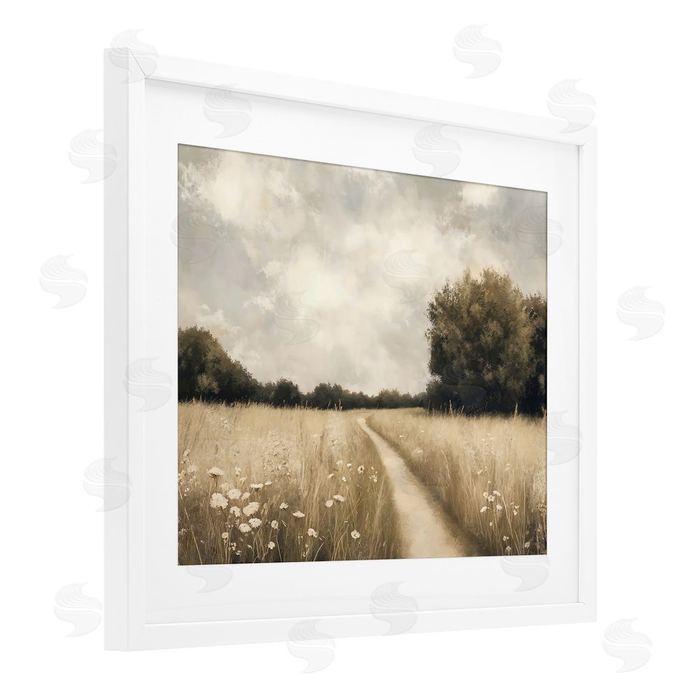 Creative Studio Journey Through Wildflowers in Meadow White Framed Print Under Glass Wall Art