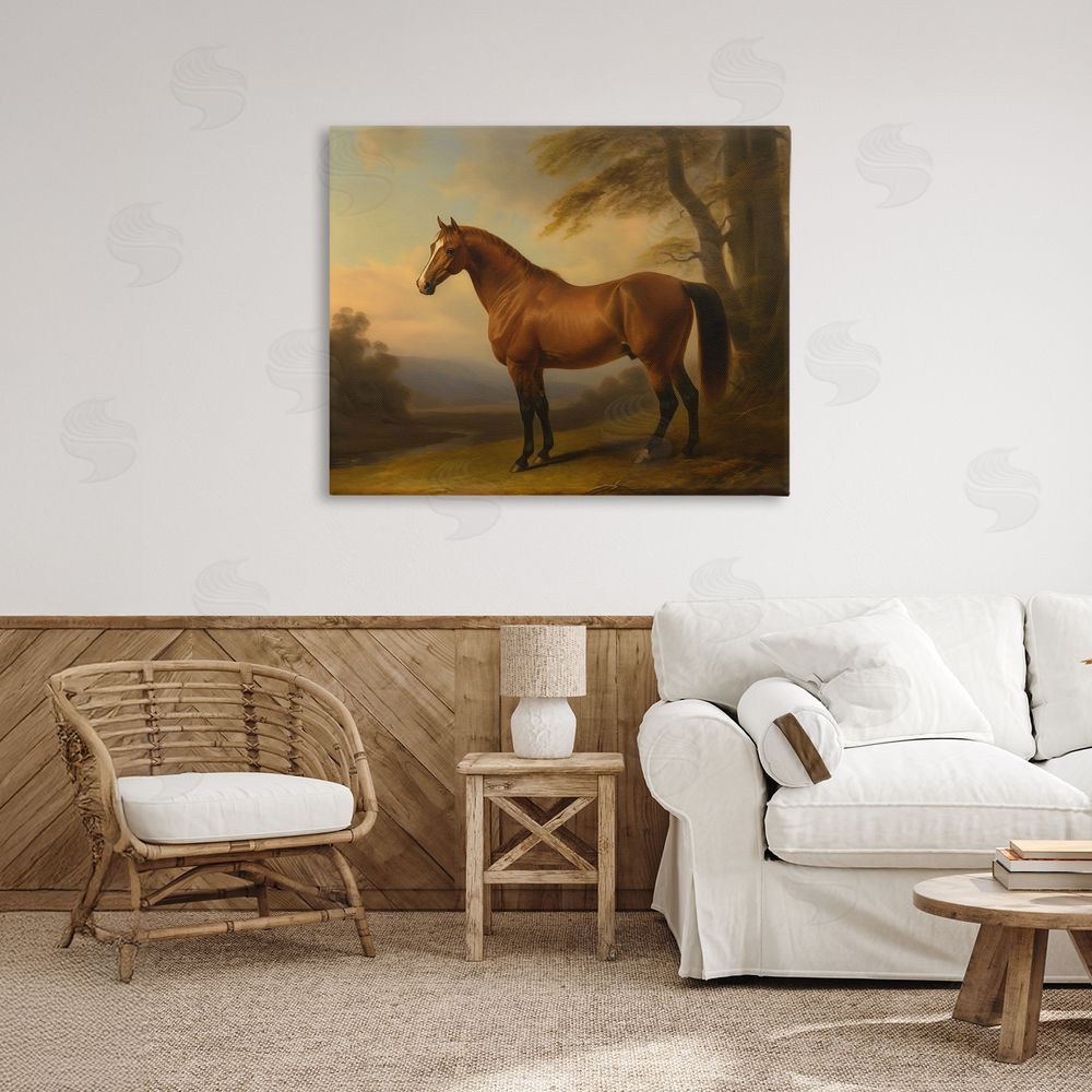 Creative Studio Vintage Chestnut Horse Stretched Canvas on Wall