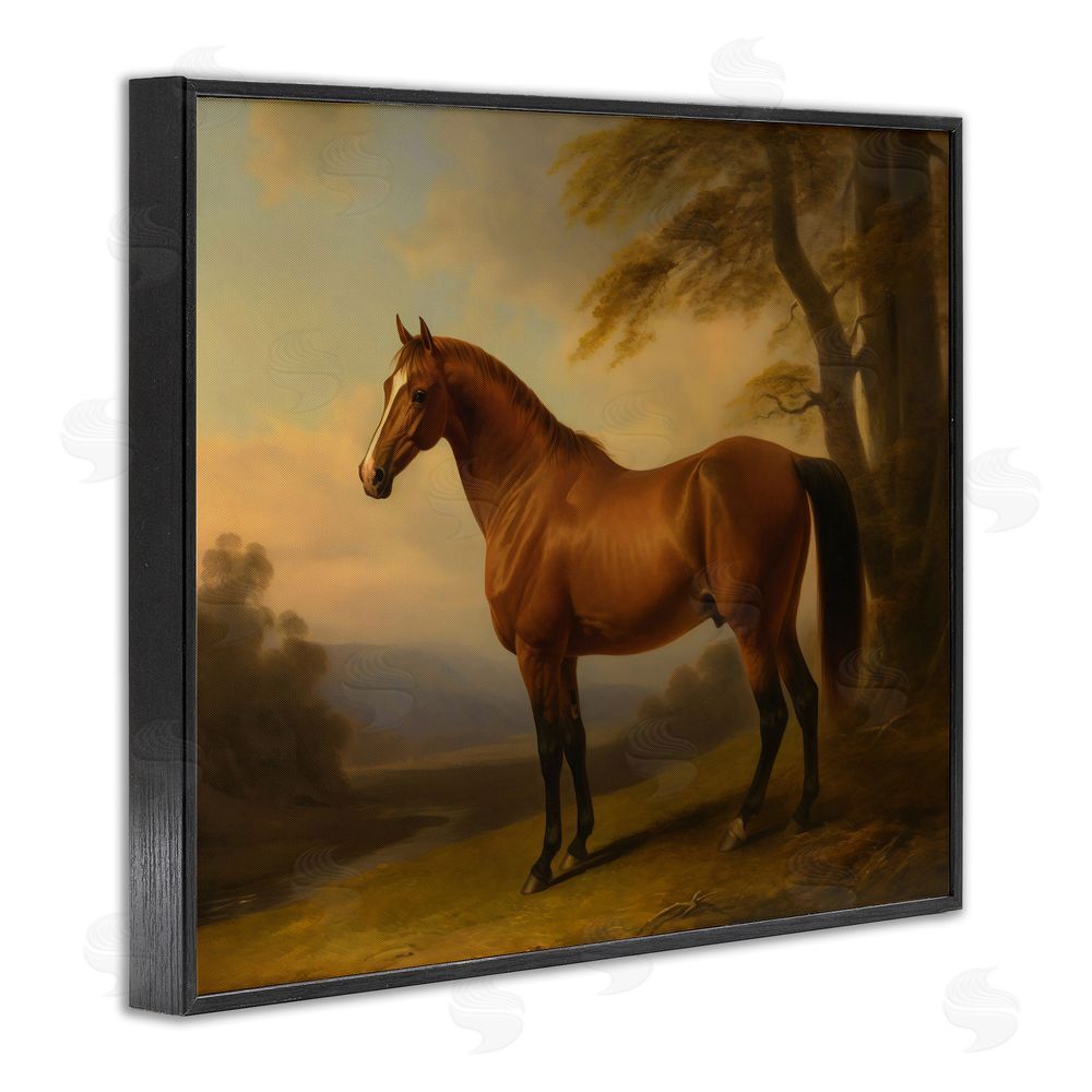 Creative Studio Vintage Chestnut Horse Black Framed Giclee Wall Art Print