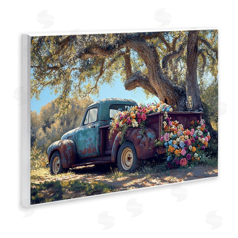 Franklyn Gregory Repurposed Truck Filled with Flowers Wall Plaque Home Decor Art Print