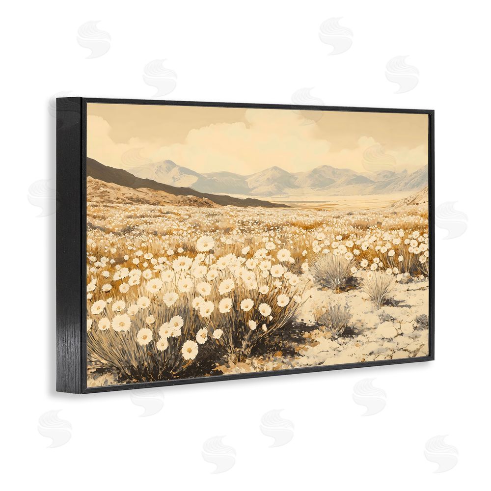 Franklyn Gregory Desert Wildflowers in Golden Valley Black Framed Giclee Wall Art Print