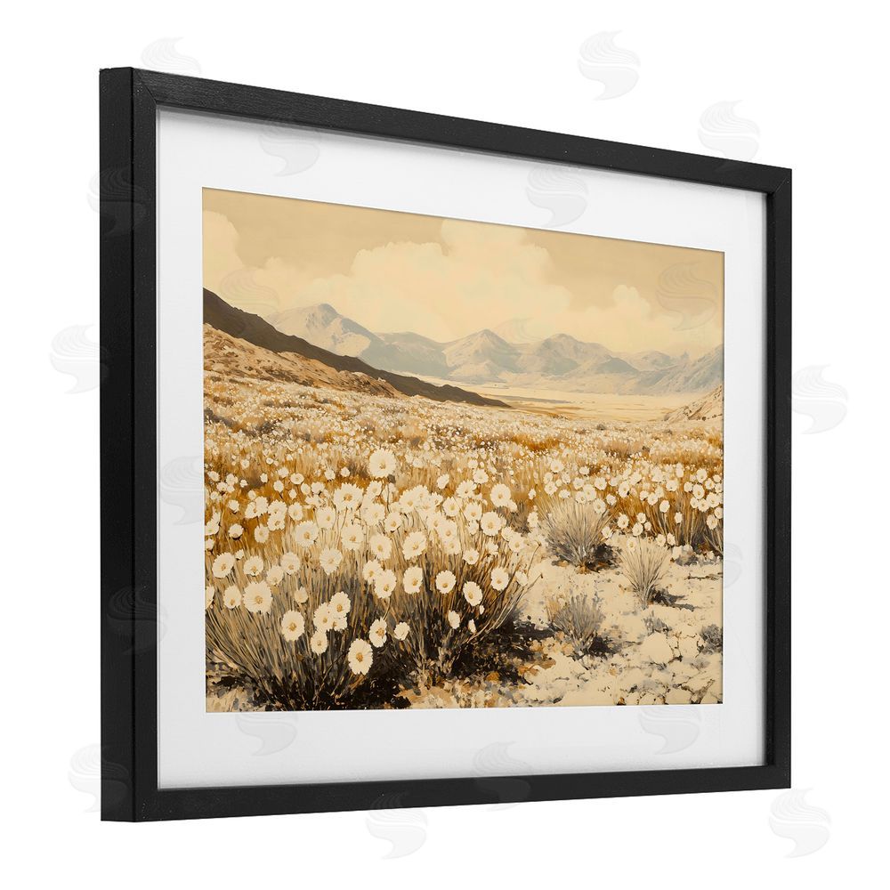 Franklyn Gregory Desert Wildflowers in Golden Valley Black Framed Print Under Glass Wall Art