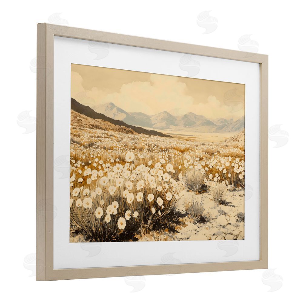 Franklyn Gregory Desert Wildflowers in Golden Valley Brown Framed Print Under Glass Wall Art