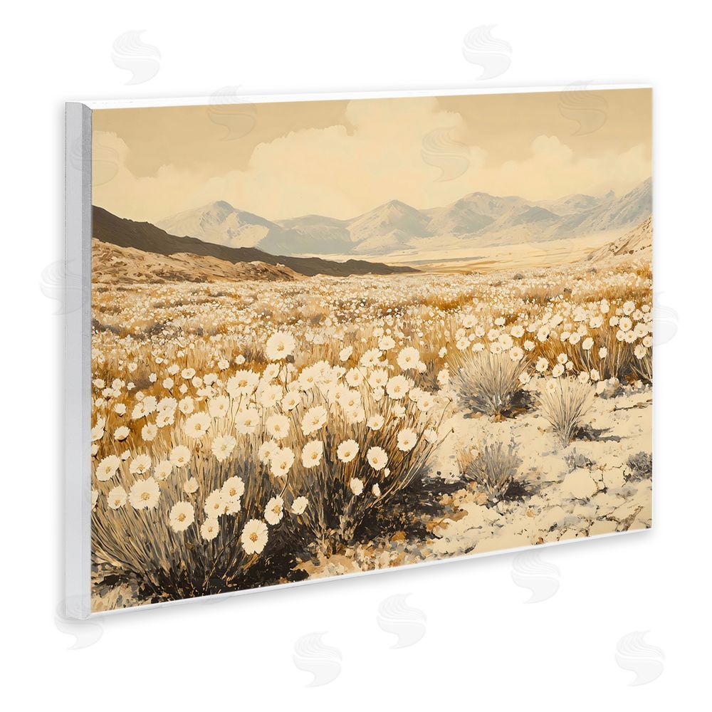 Franklyn Gregory Desert Wildflowers in Golden Valley Wall Plaque with Fixed Lithograph Print