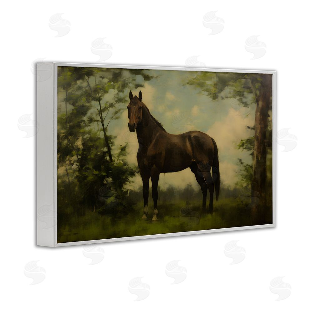 Petal Prints Design Forest Horse Portrait White Framed Giclee Wall Art