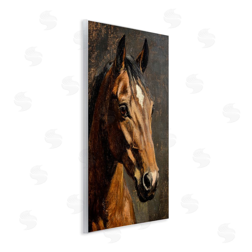 Petal Prints Design Horse Portrait Study Wall Plaque Home Decor Art Print