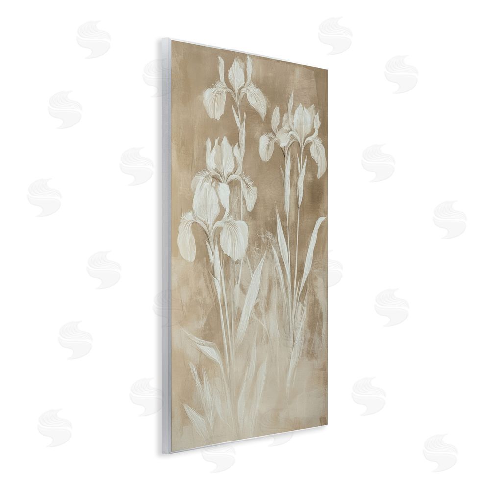 Petal Prints Design Neutral Iris Botanical Study Wall Plaque Home Decor Art Print