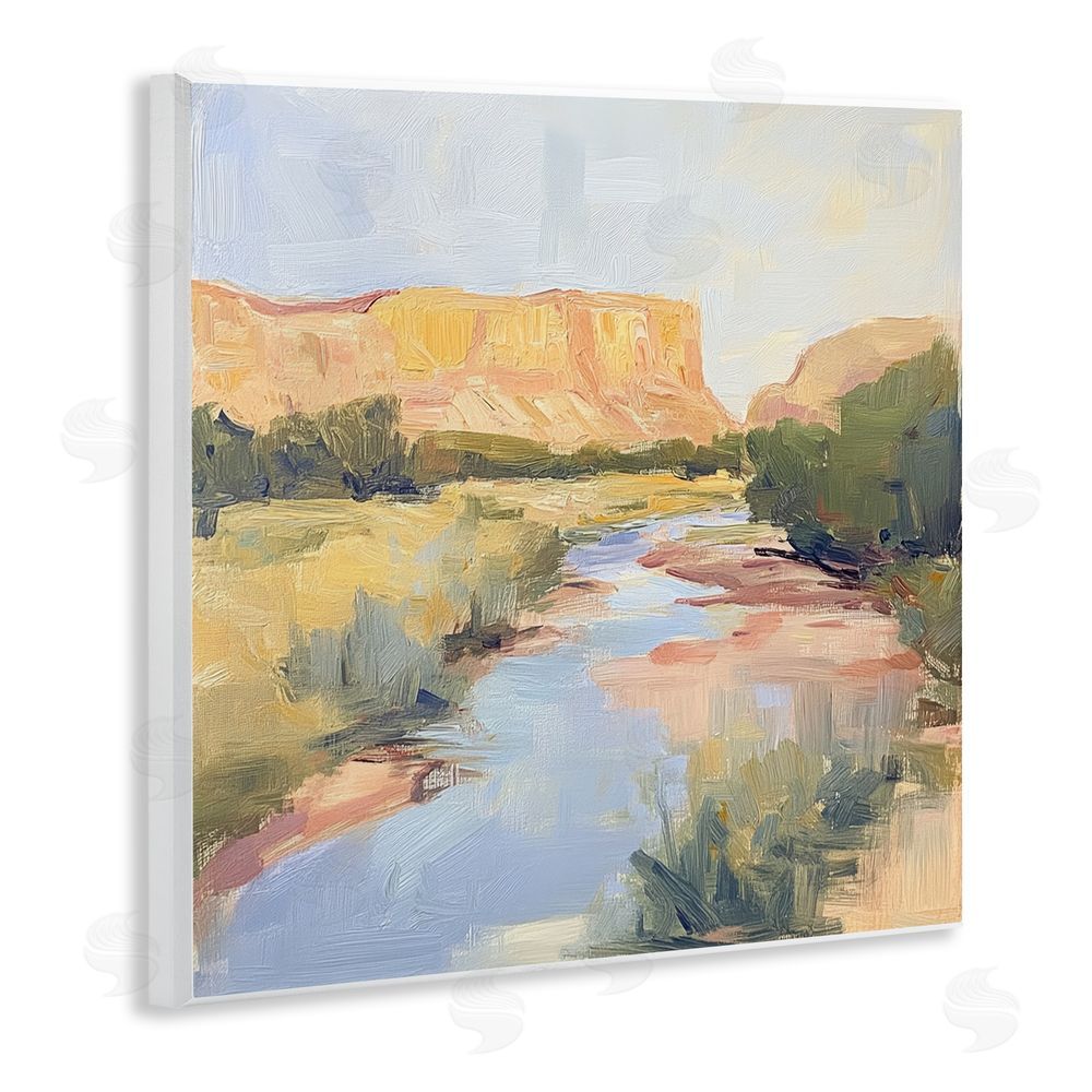Petal Prints Design Painted Plateau River Reflection Wall Plaque Home Decor Art Print