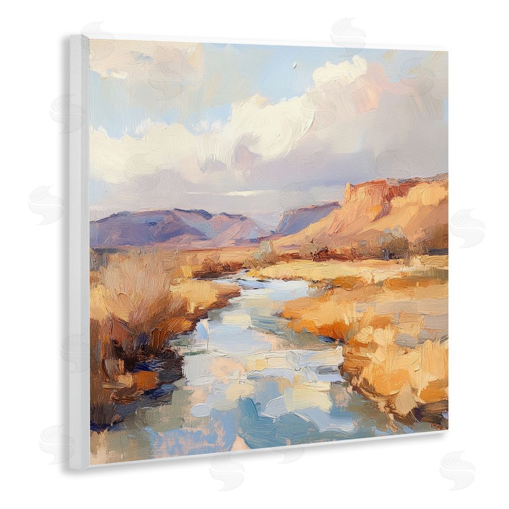 Petal Prints Design Plateau River Evening Glow Wall Plaque Home Decor Art Print