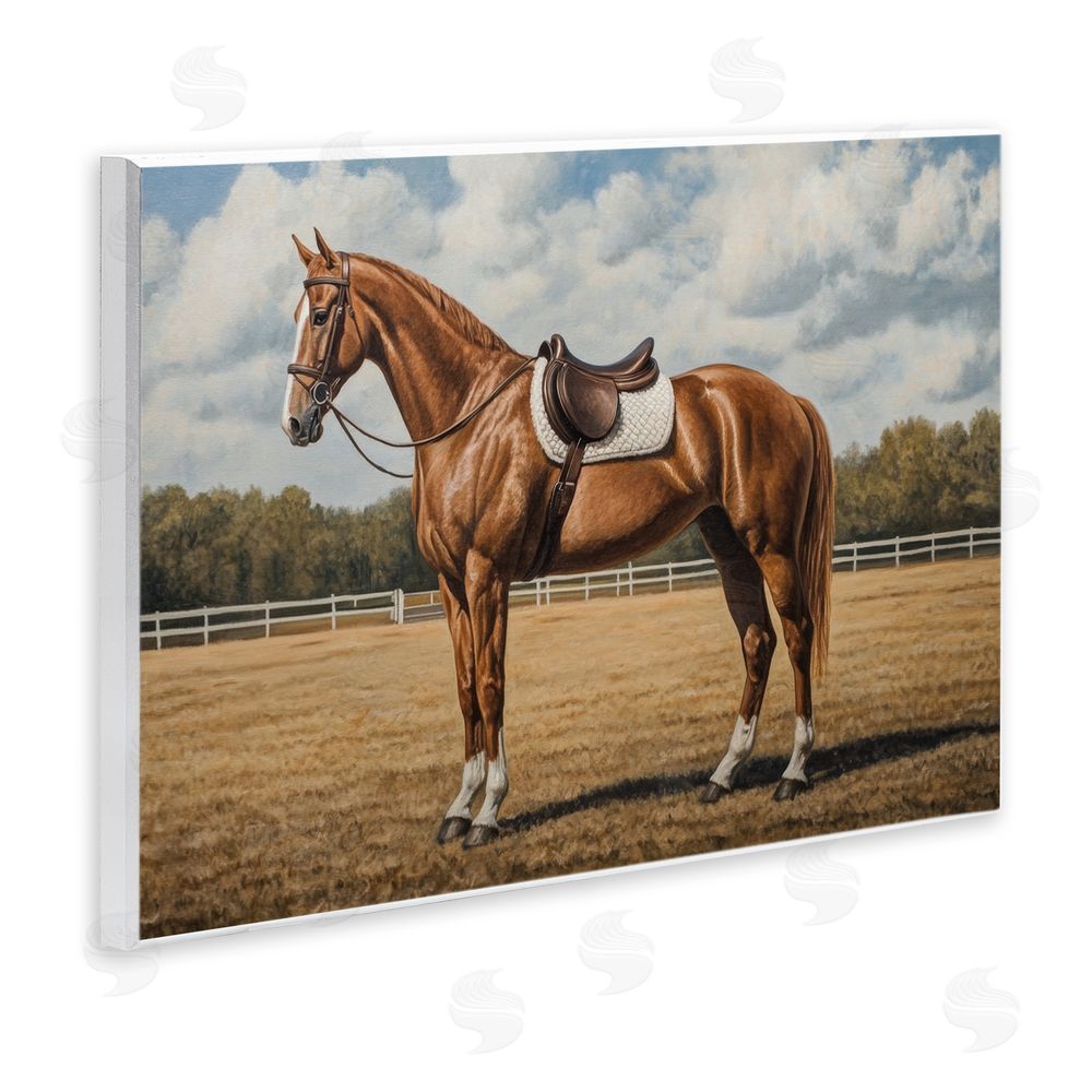 Petal Prints Design Saddled Up Chestnut Horse Wall Plaque Home Decor Art Print