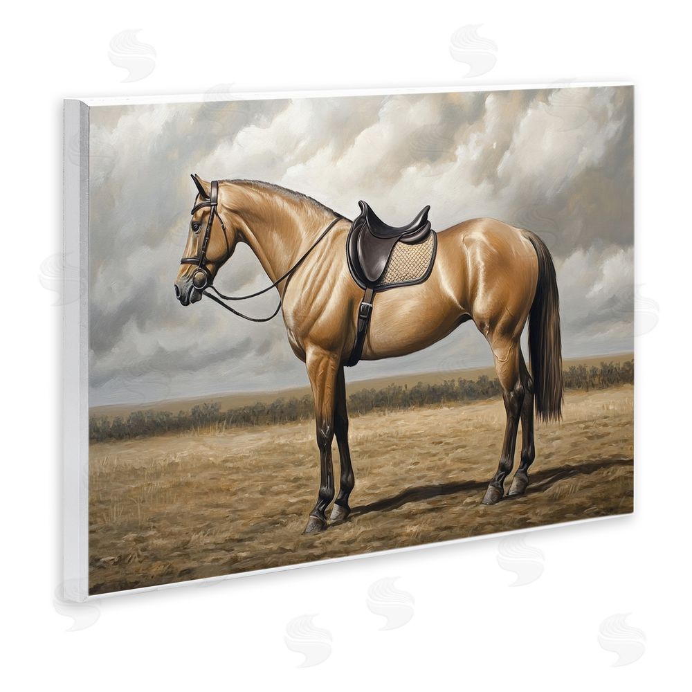 Petal Prints Design Shiny Mare Saddled Up Wall Plaque Printed Art