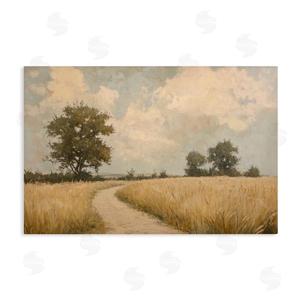 Petal Prints Design Soft Field of Wheat Stretched Canvas Wall Art Print